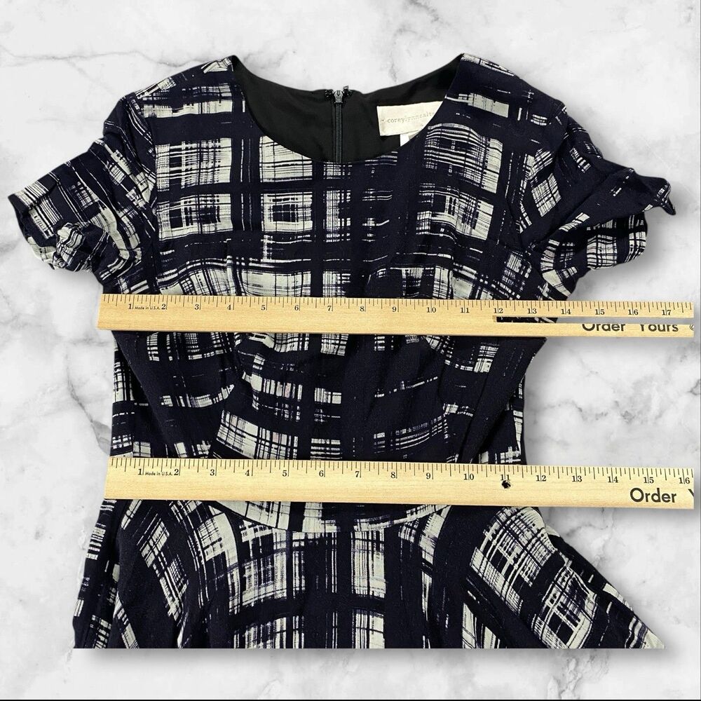 Anthropologie Corey Lynn Calter Painted Plaid Fit and Flare Midi Dress Size  0 - Picture 8 of 16